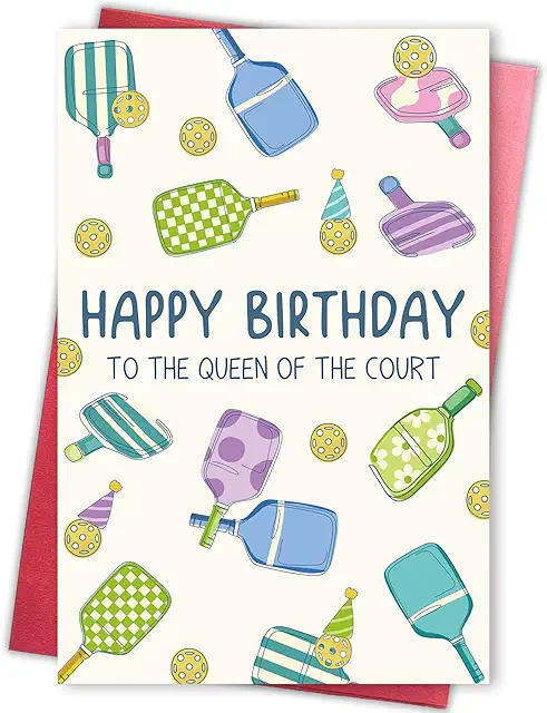 Happy Birthday to the Queen of the Court pickleball card